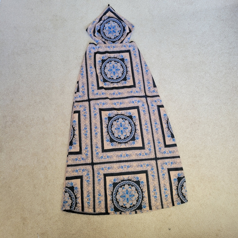 Farm Rio diamond halter maxi dress mandalas